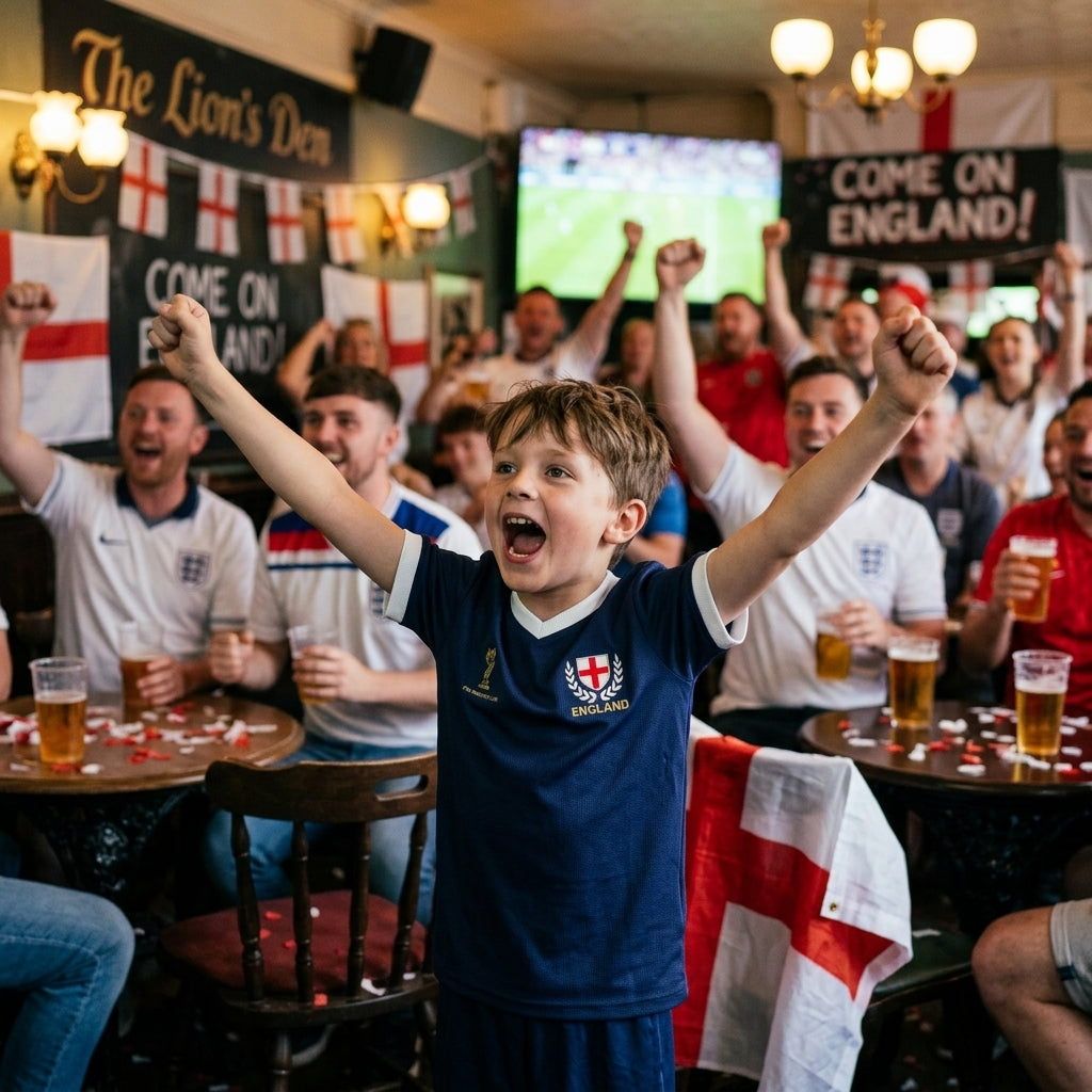 Waffle Effect Kids England Jersey || Maillot Angleterre en Jersey Gaufr Enfant