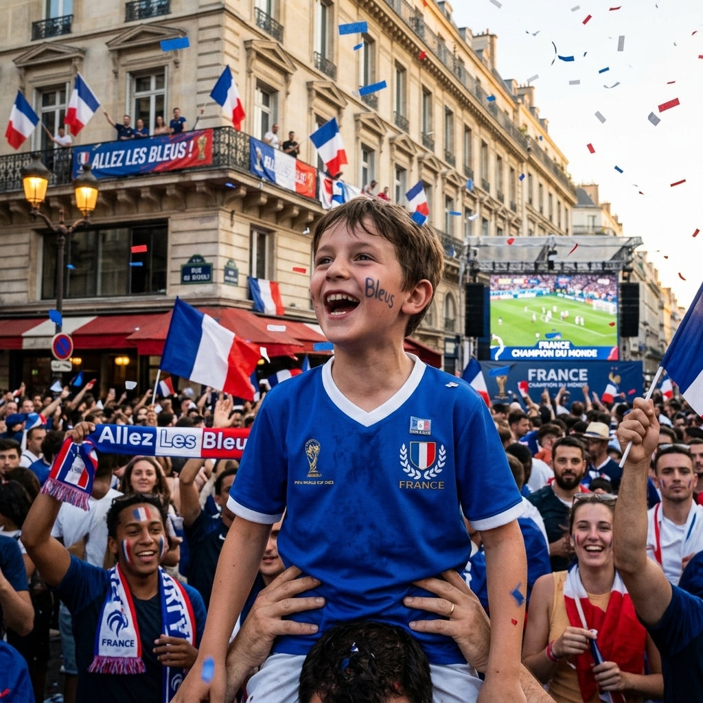 Waffle Effect Kids France Jersey || Maillot France en Jersey Gaufr Enfant