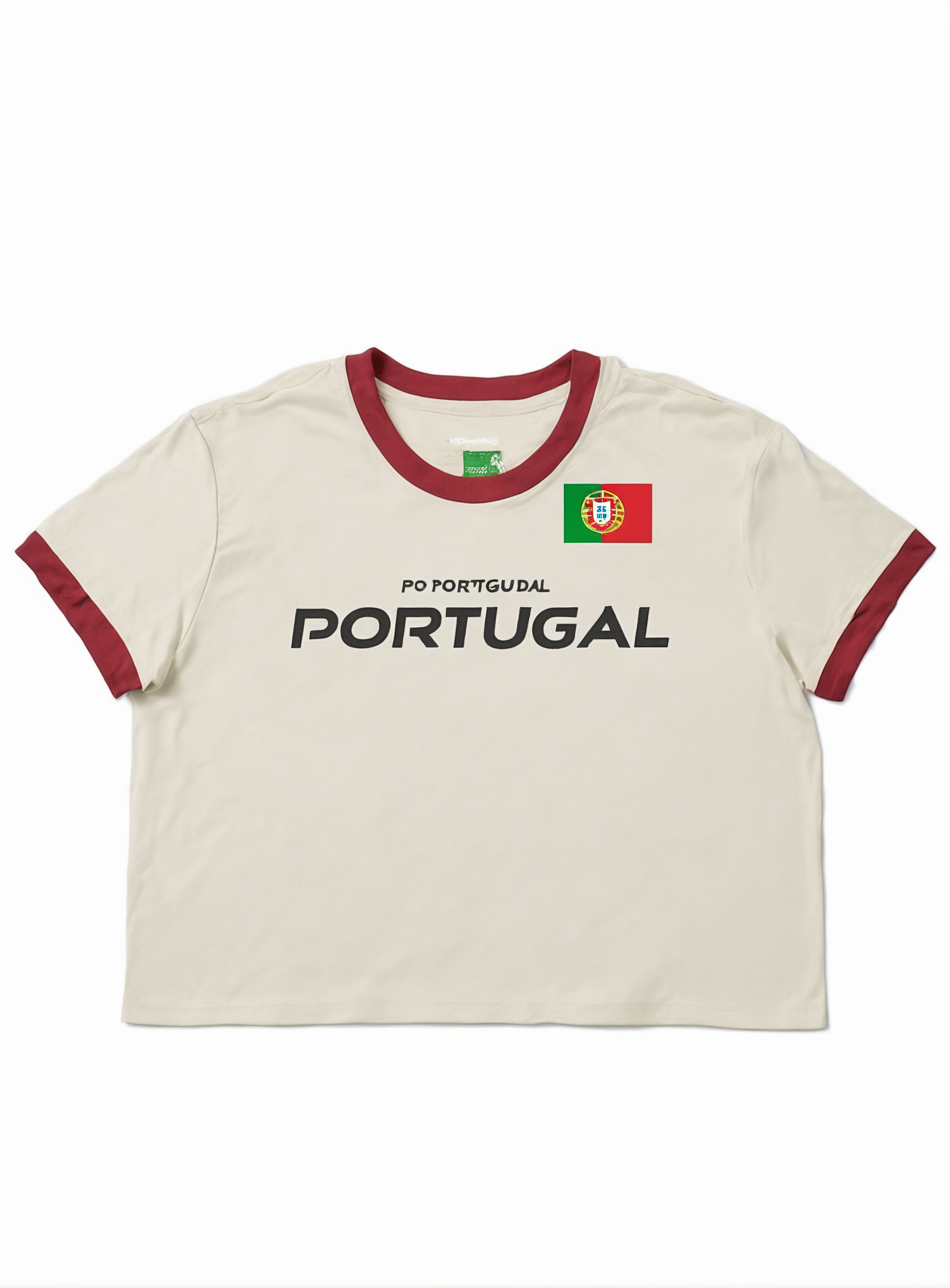 Portugal Ringer Tee||Portugal t-shirt graphique bords contraste