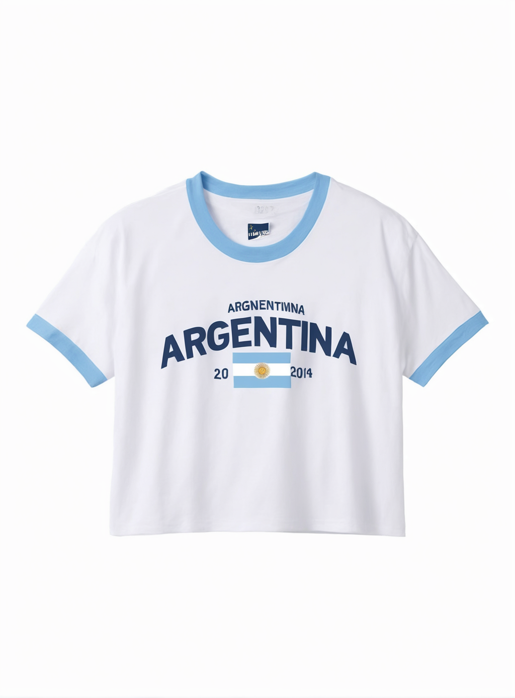 Argentina Ringer Tee||Argentine t-shirt graphique bords contraste