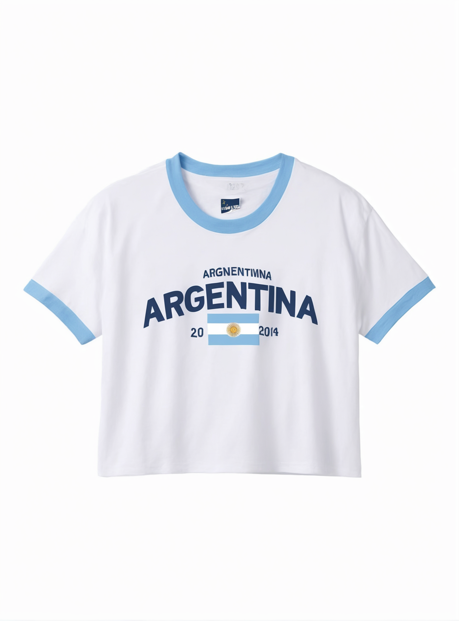 Argentina Ringer Tee||Argentine t-shirt graphique bords contraste