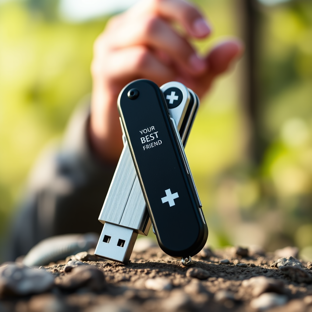 Your Best Friend Swiss Army-Inspired Pocket Knife With 16 GB USB Drive