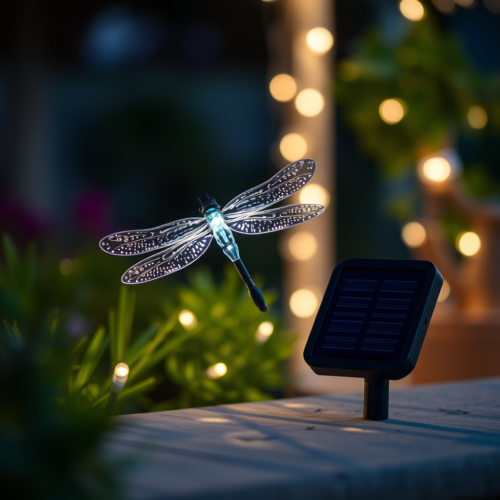 Solar Powered DragonFly LED Light String