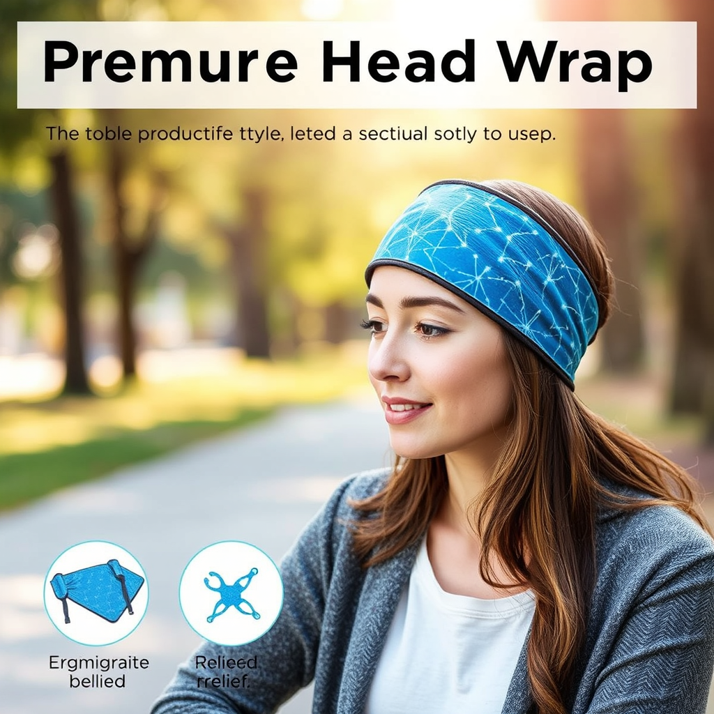 Reusable Hot and Cold Gel Ice Head Wrap - Instant Migraine Relief Cap