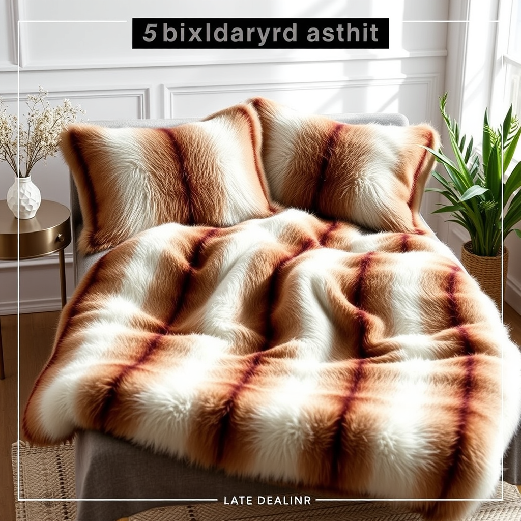 Adult Faux Fur Blanket and 2 Pillowcases Winter Preorder arriving late May