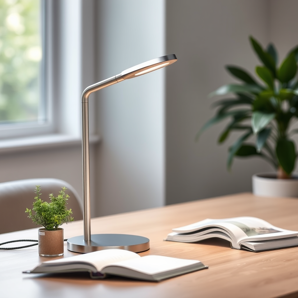 Daylight24 Adjustable Beam LED Desk Lamp - Brushed Nickel Finish