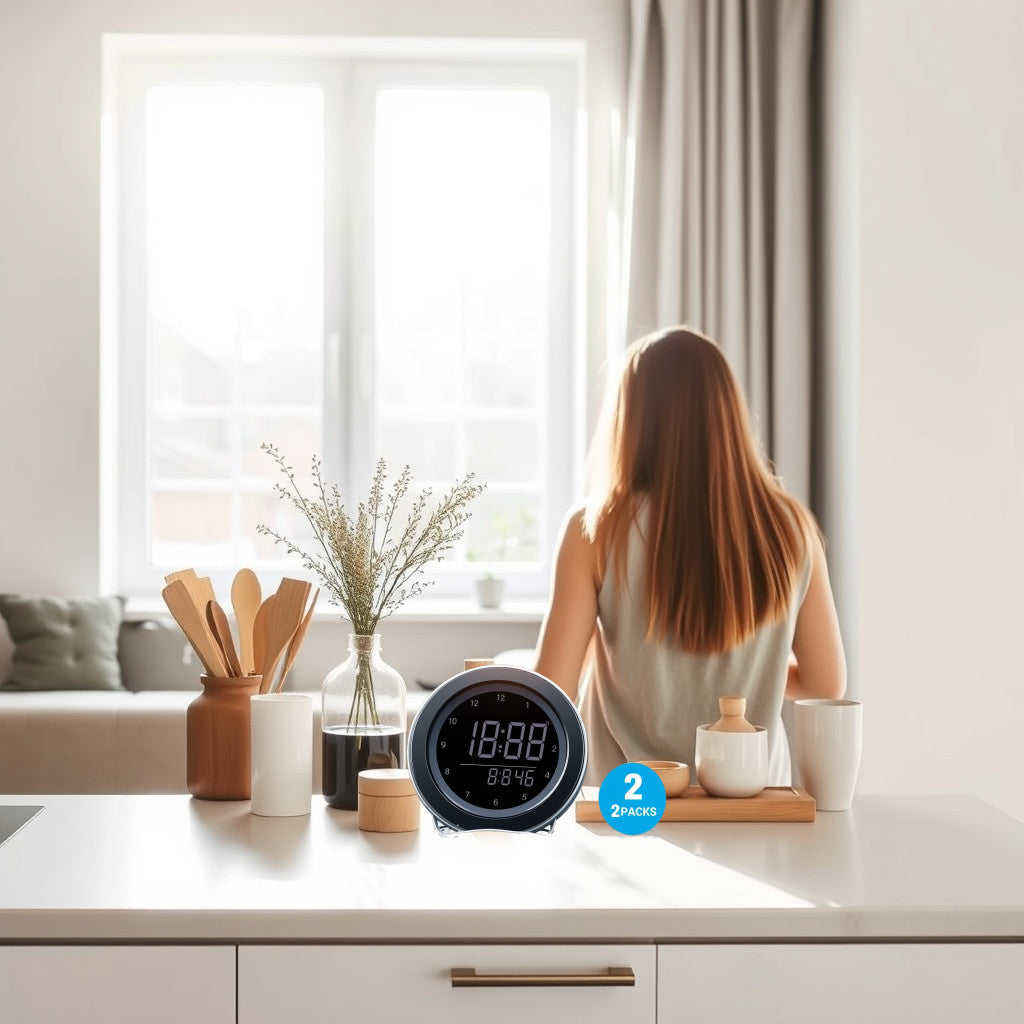 Waterproof Shower Clock w/ Timer (2 Packs)