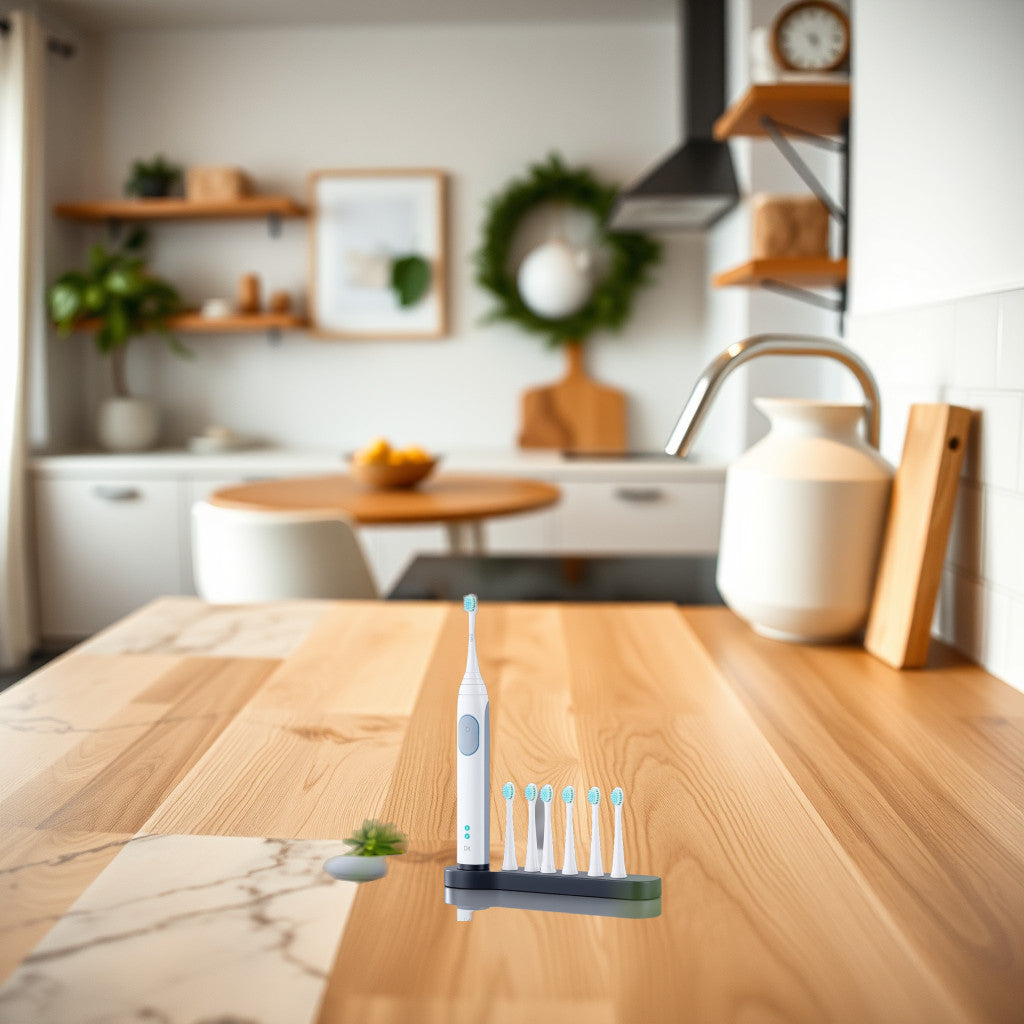 USB Rechargeable Sonic Toothbrush with 12 Brush Heads