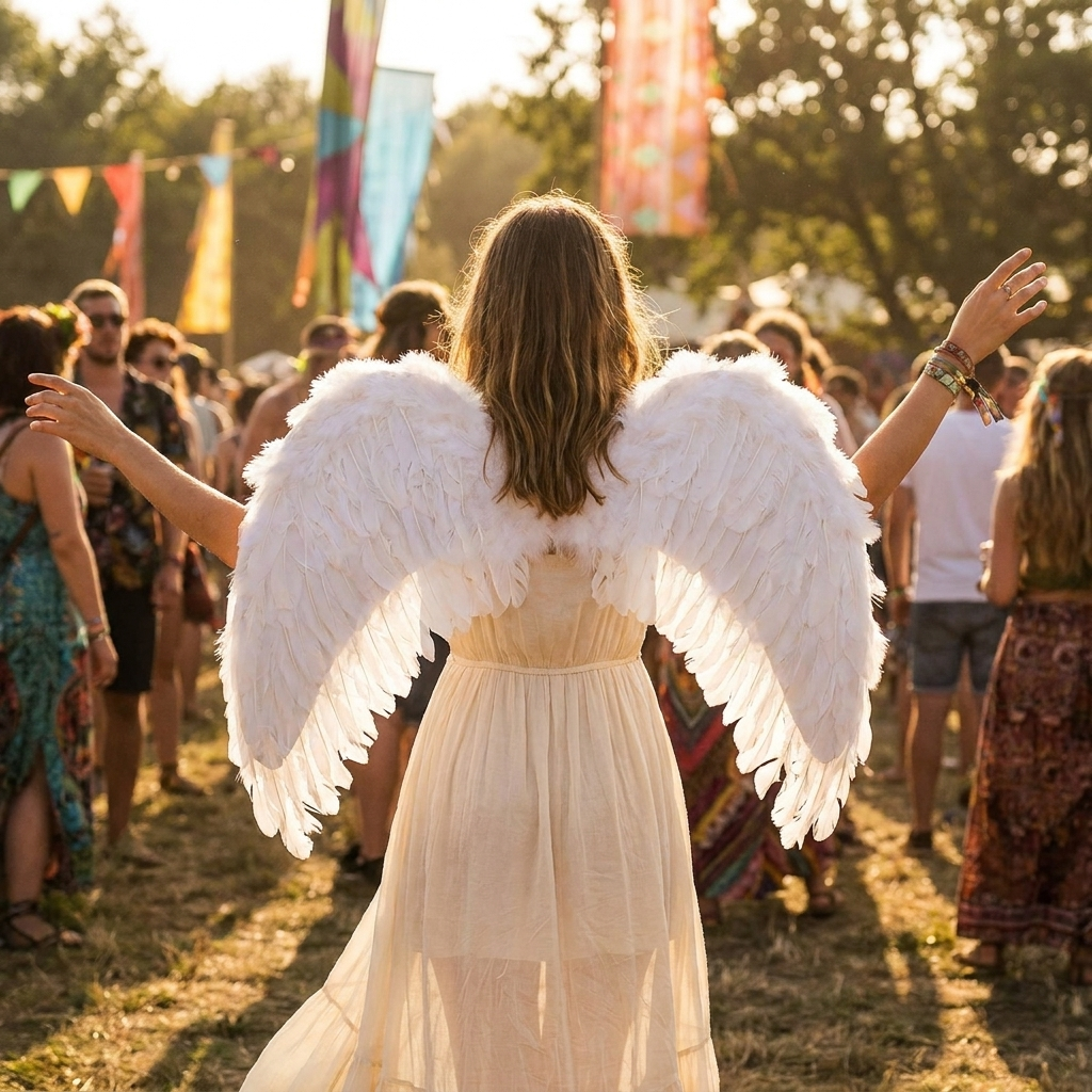 Feathered Angel Wings Costume lifestyle