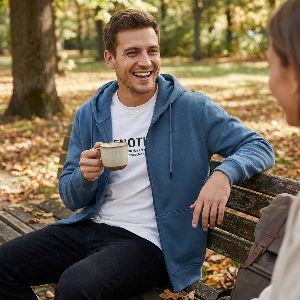 Fleece Hooded Cardigan lifestyle