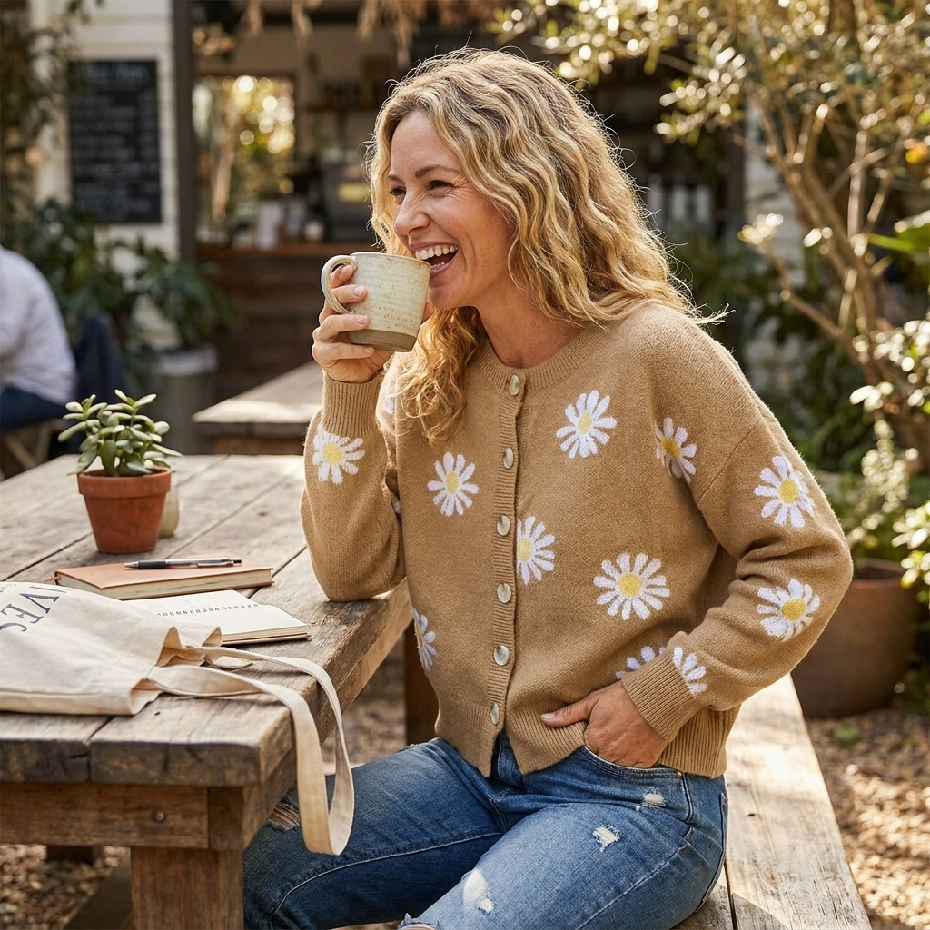 Floral Embroidery Sweater lifestyle