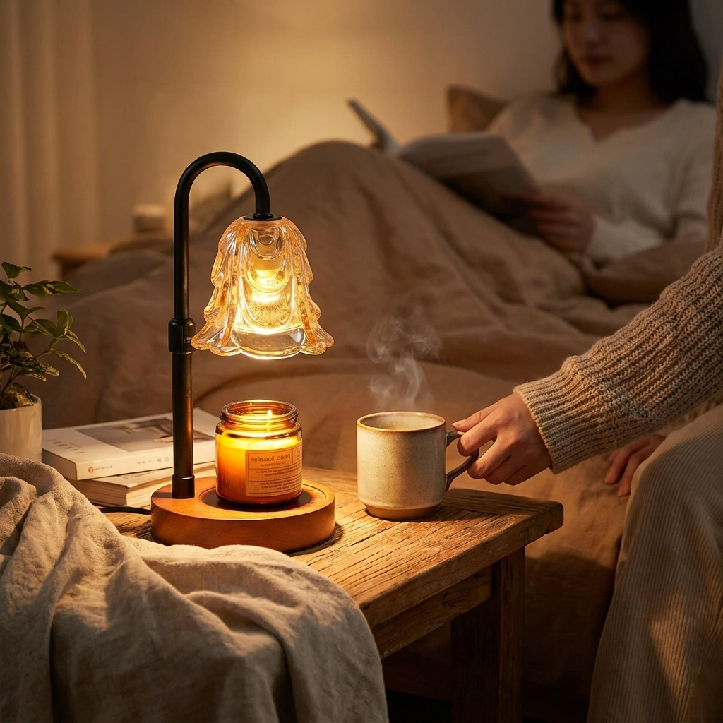 Flower Candle Warmer Lamp lifestyle