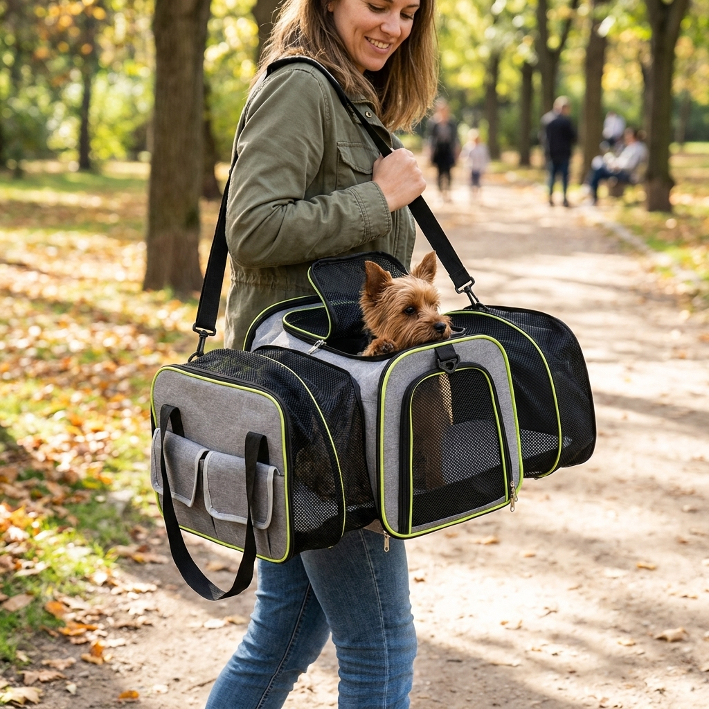 Foldable Pet Carrier Bag lifestyle