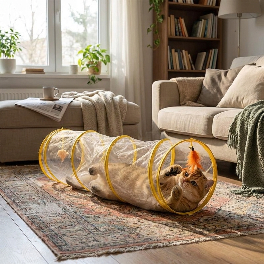 Folded S-Type Cat Tunnel lifestyle