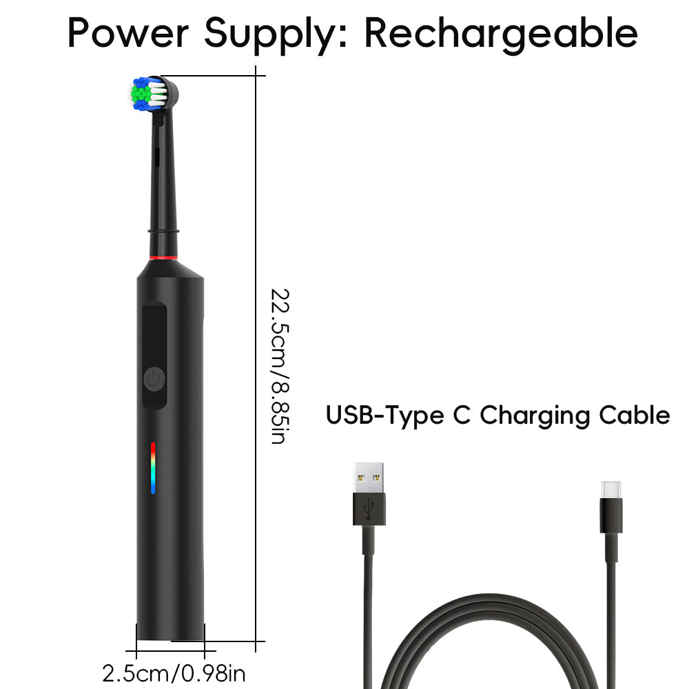 360 Rotating Electric Toothbrush for Advanced Plaque Removal
