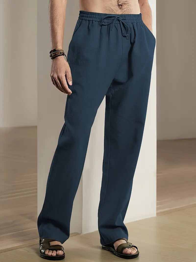 Baggy Linen Pants For Men - detail