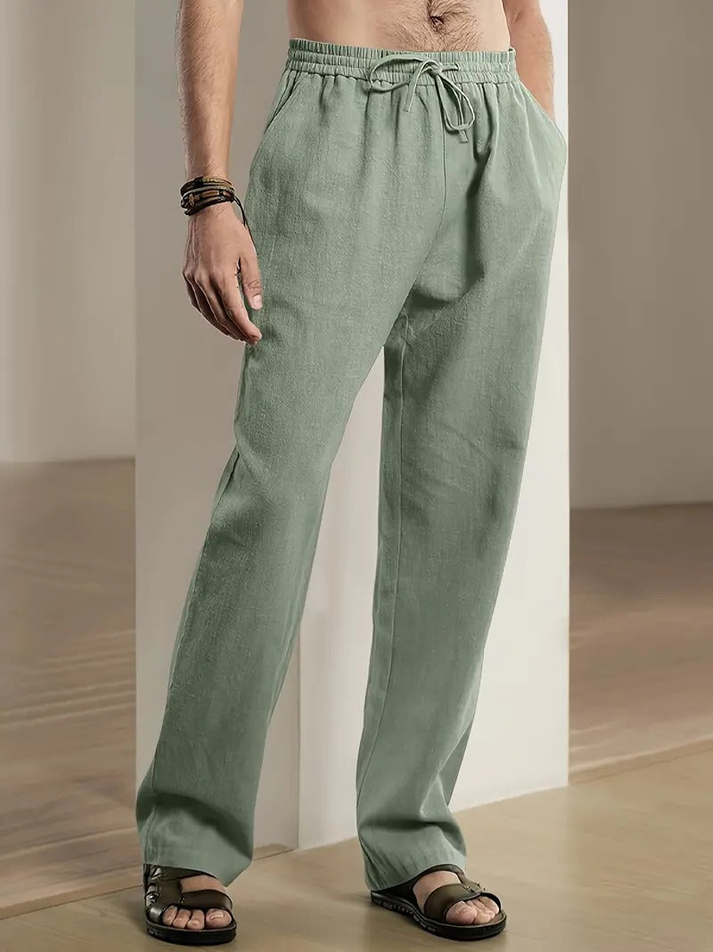 Baggy Linen Pants For Men - in use