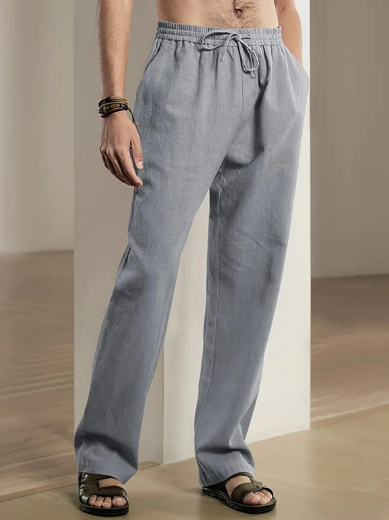 Baggy Linen Pants For Men - detail