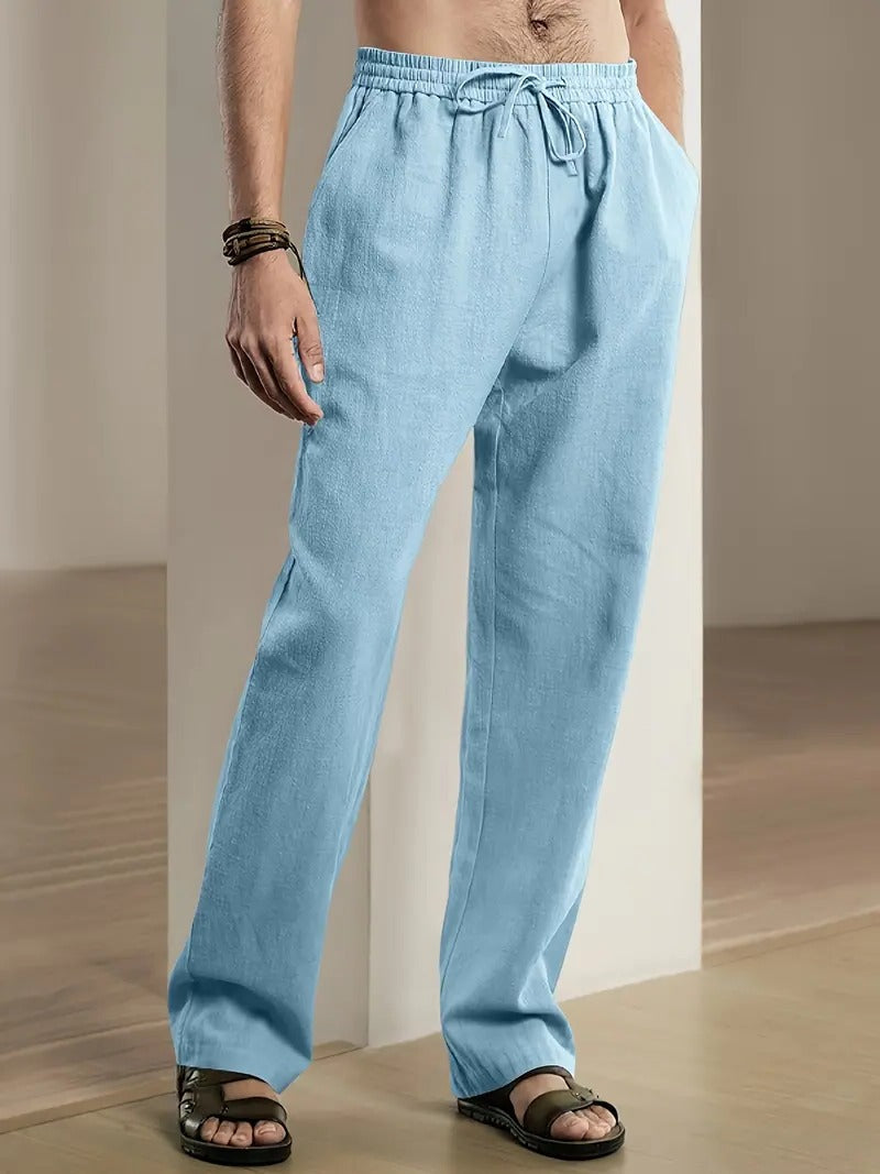 Baggy Linen Pants For Men - detail