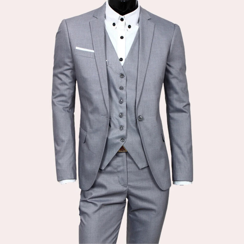 3-Piece Men's Suit with Jacket, Vest, and Dress Pants - alternate angle