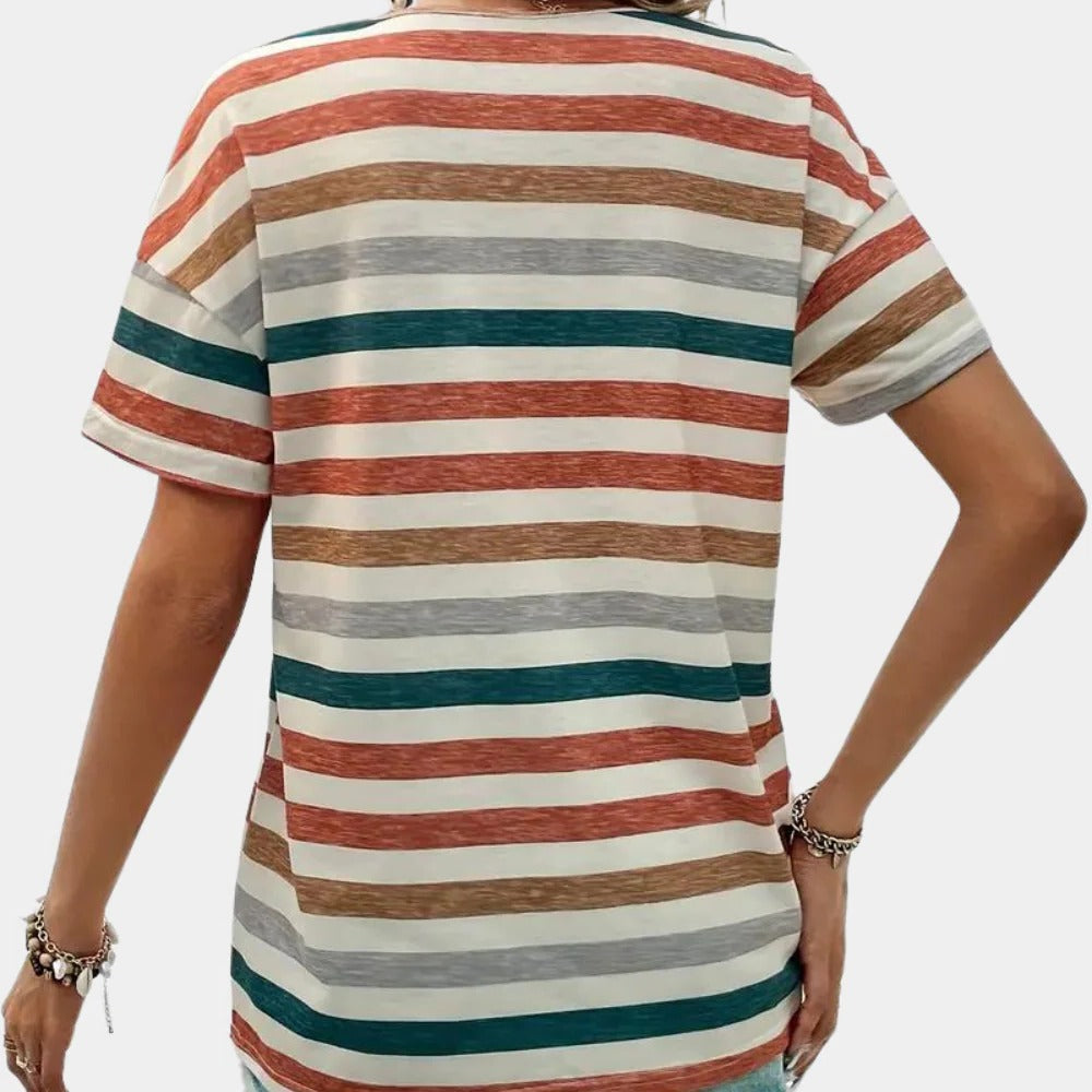 Casual Striped Women's T-shirt - alternate angle