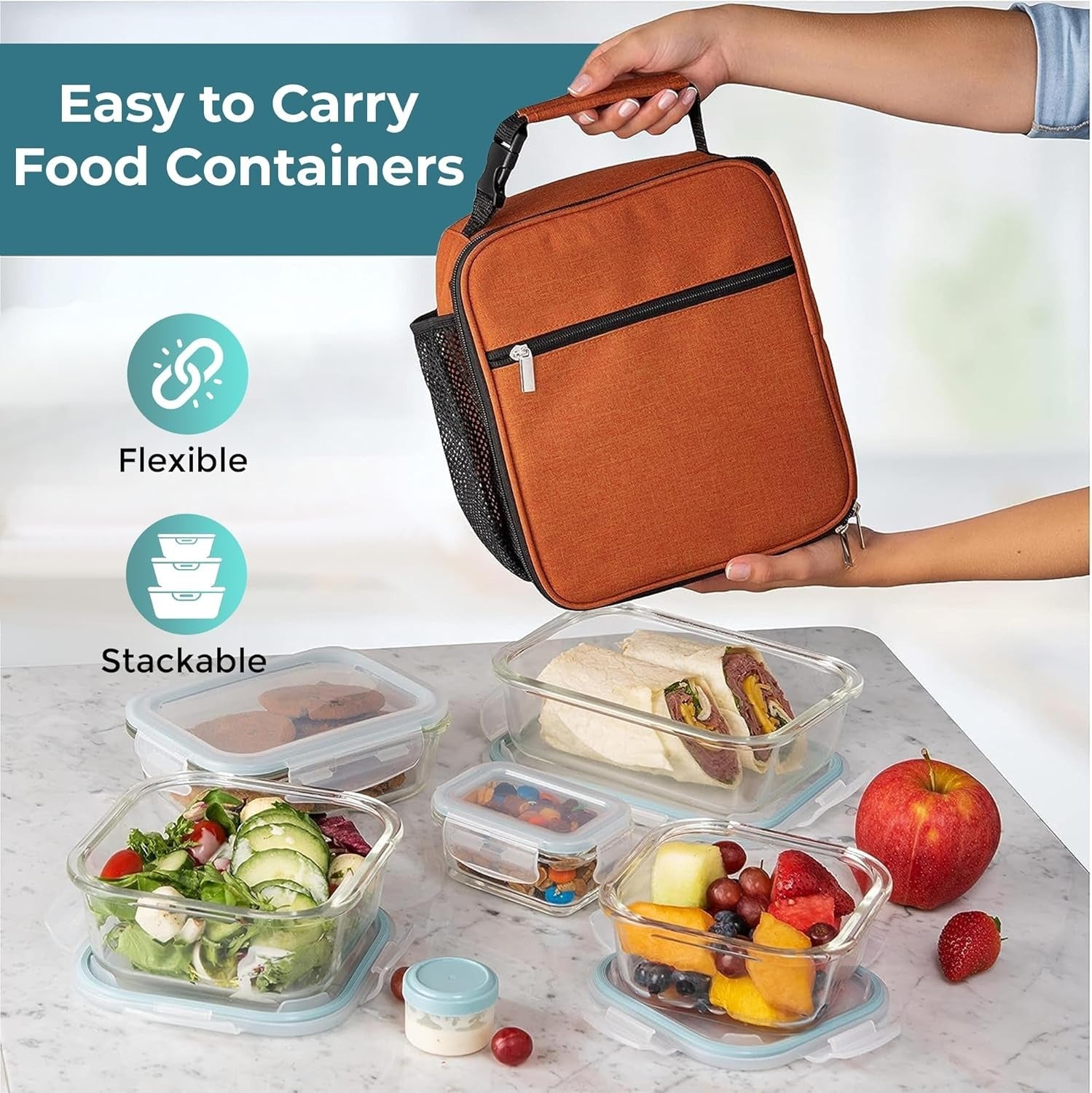 35-Piece Food Storage Container Set with Airtight Lids and Portion Cups - detail