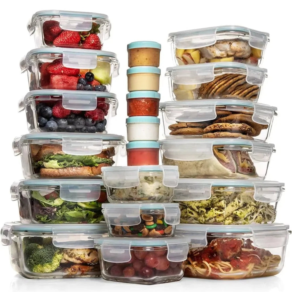 35-Piece Food Storage Container Set with Airtight Lids and Portion Cups