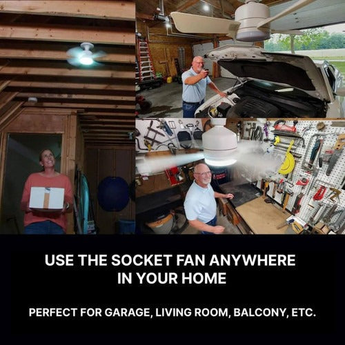 Ceiling-mounted fan - in use