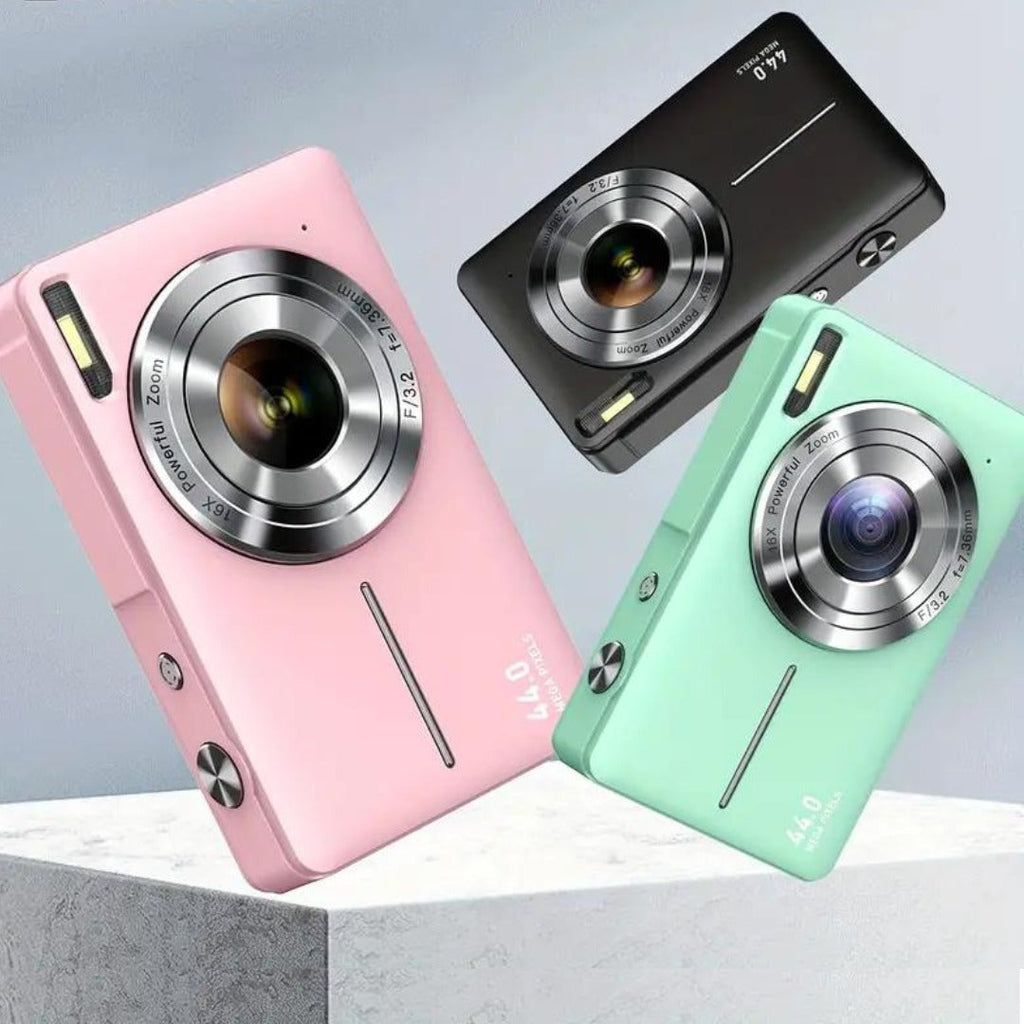 Compact Digital Camera with Retro Design - in use