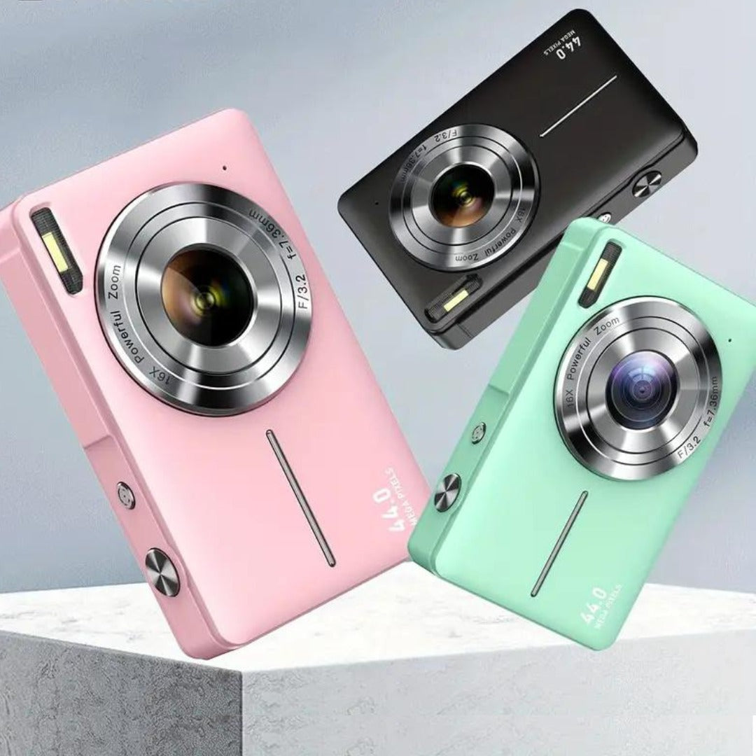 Compact Digital Camera with Retro Design - in use