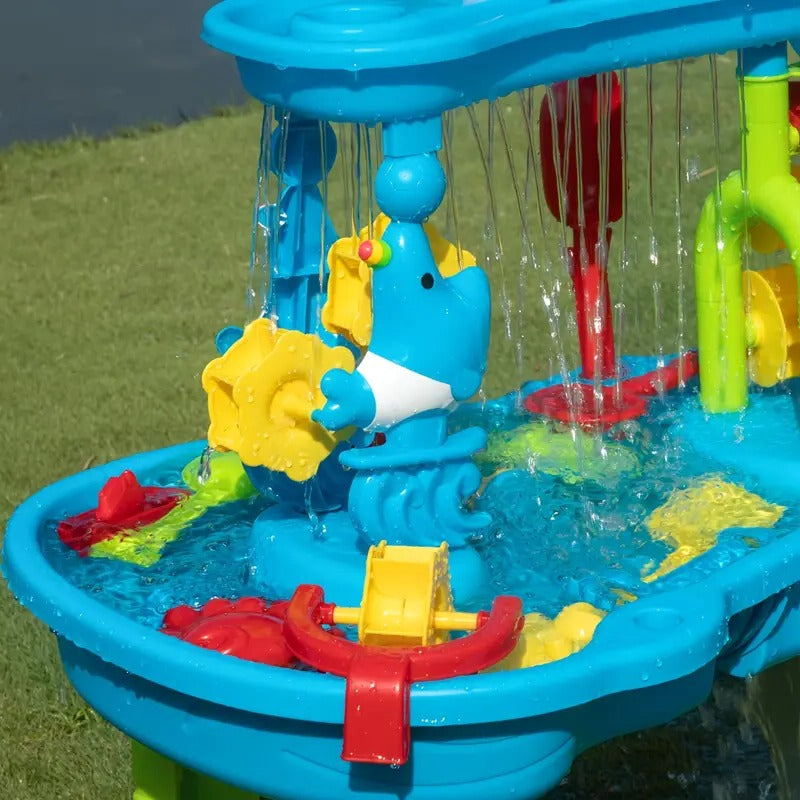 3-in-1 Kids Outdoor Sand and Water Play Table with Separate Compartments - detail
