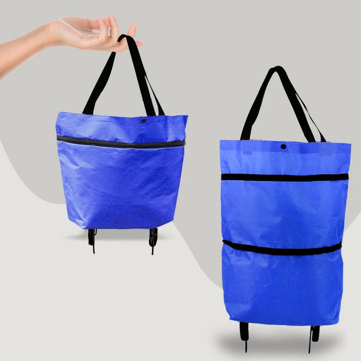2-in-1 Foldable Rolling Shopping Bag with Wheels - detail