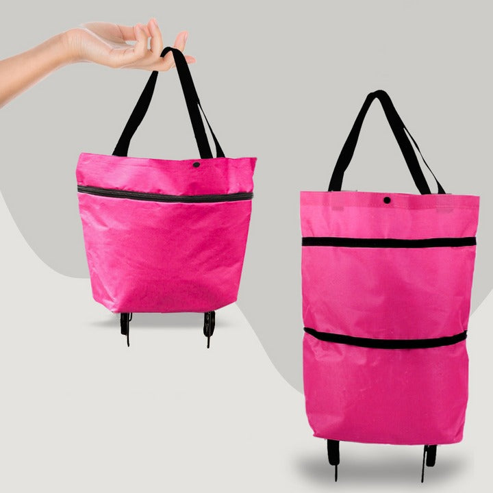 2-in-1 Foldable Rolling Shopping Bag with Wheels - detail