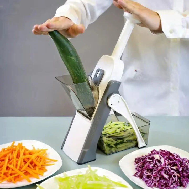 5-in-1 Vegetable Slicer with Collecting Tray - Multi-Blade Food Chopper & Dicer - detail