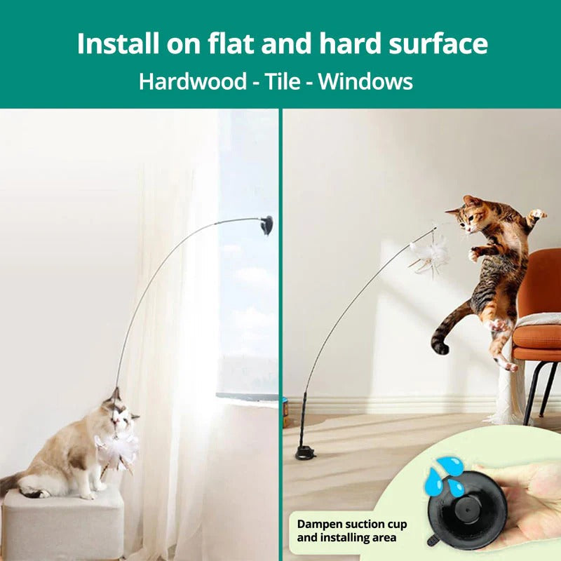 Bird Simulation Toy Set for Cats - in use