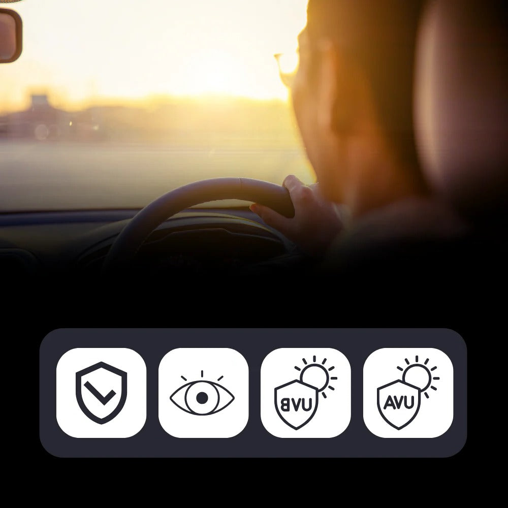 Dual-Use Car Visor Extender - in use