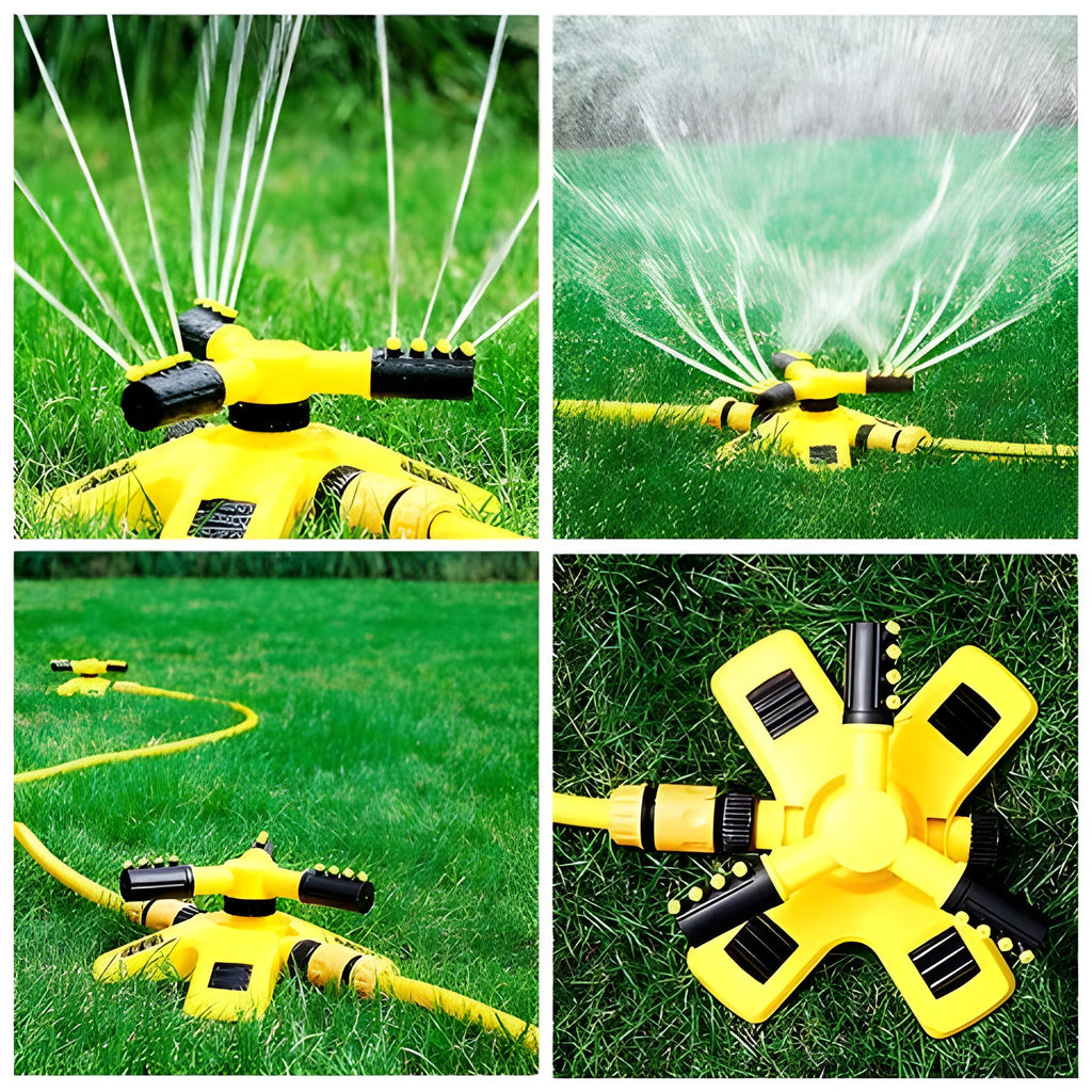 360 Rotating Lawn Sprinkler - Adjustable Multi-Pattern Garden Watering System