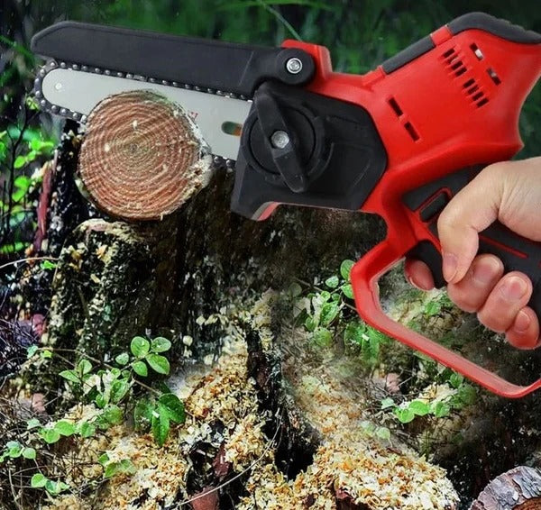 Compact Cordless Chainsaw - in use