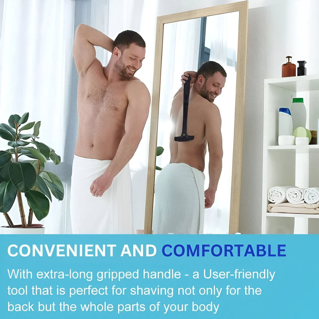 Extended-Reach Back Shaver for Men - in use