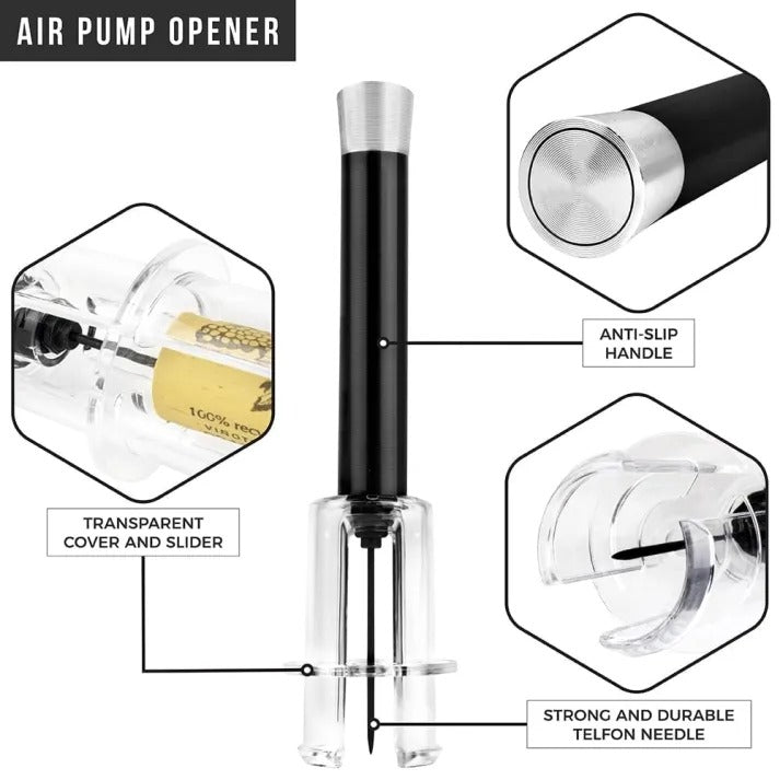 Air-Assist Wine Bottle Opening Set - alternate angle