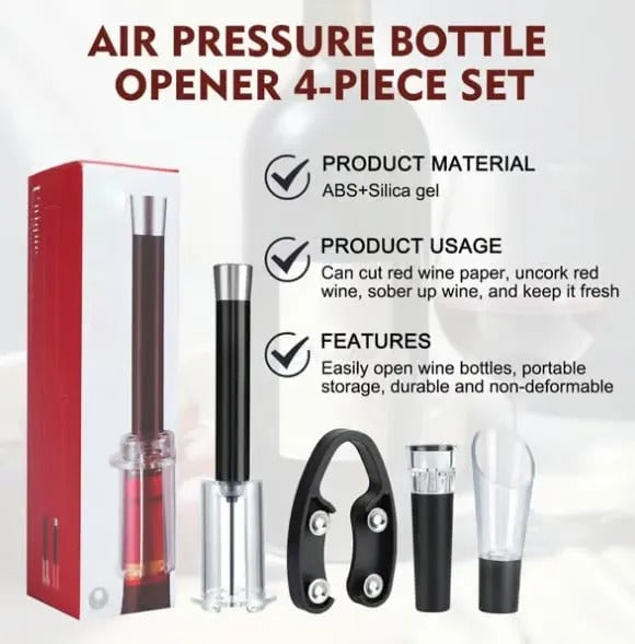 Air-Assist Wine Bottle Opening Set - in use