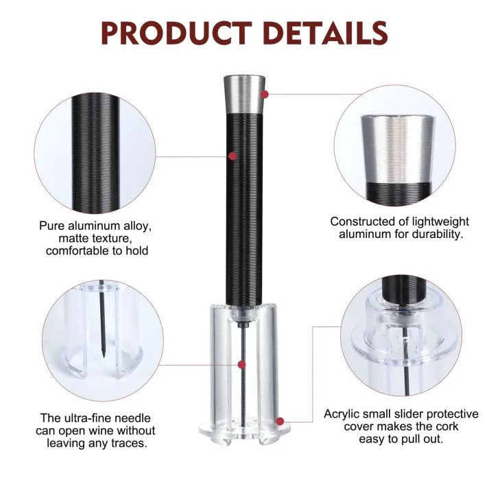 Air-Assist Wine Bottle Opening Set - detail