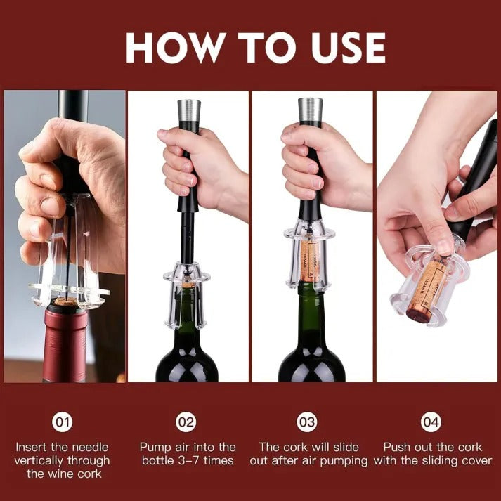 Air-Assist Wine Bottle Opening Set - alternate angle