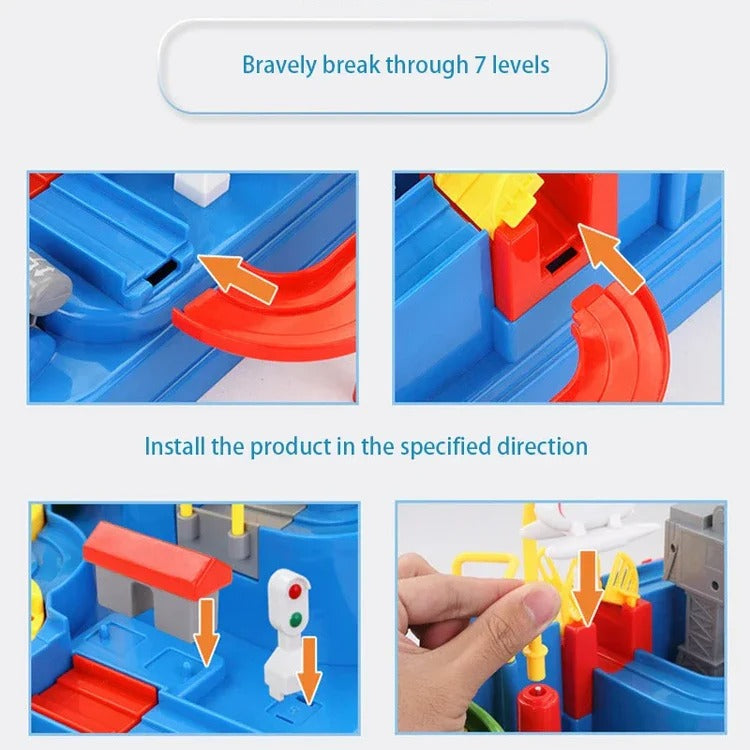 Children's Mechanical Vehicle Track Game - in use