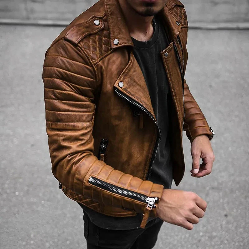 High quality, durable and stylish men's leather jacket - detail