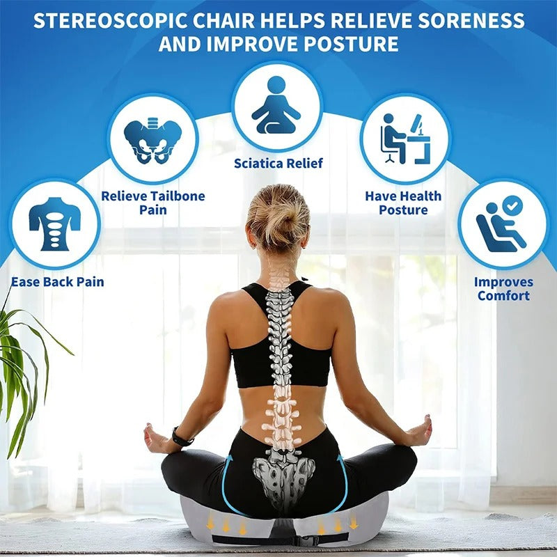 Adjustable Memory Foam Sit Bone Relief Seat Cushion - in use