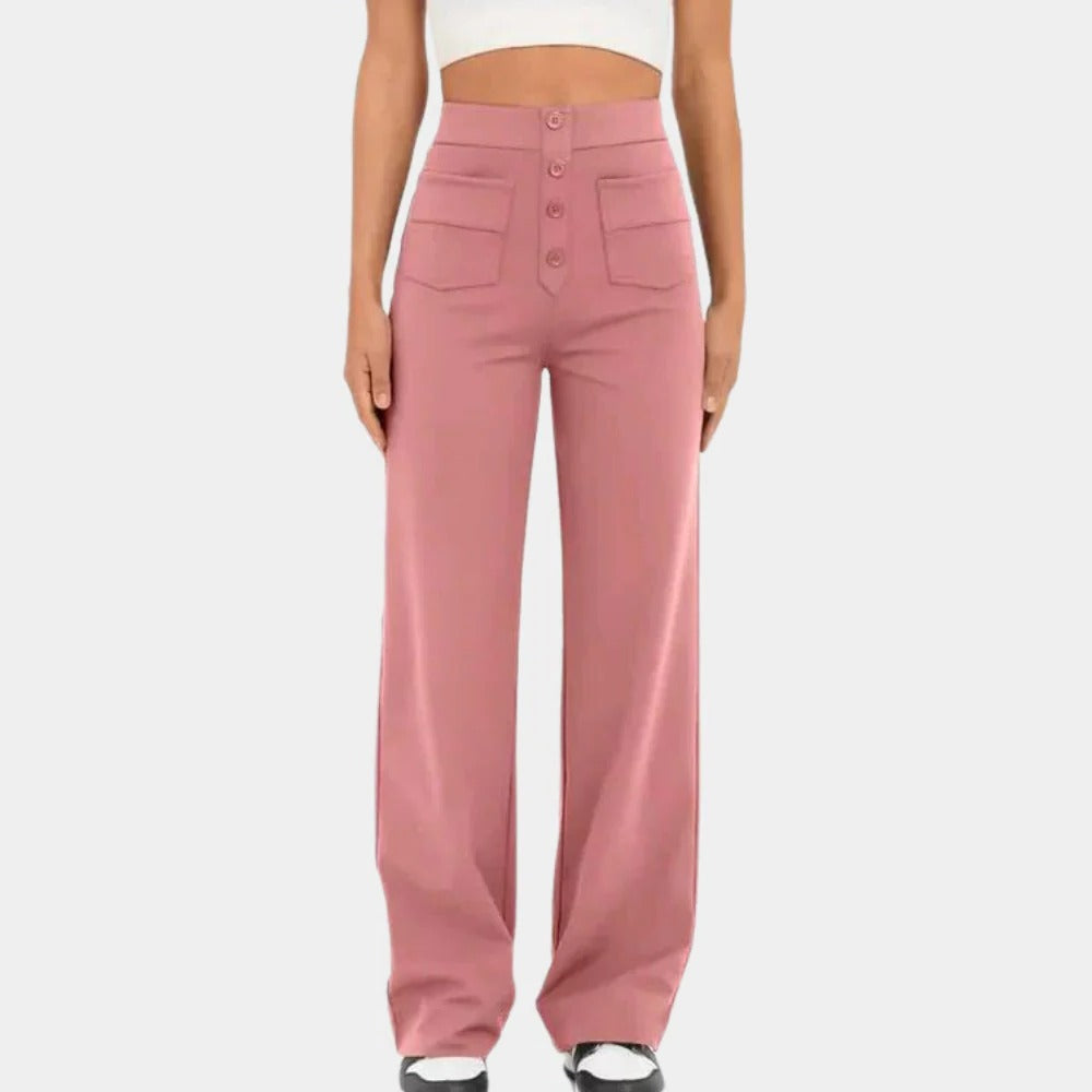Casual High Waisted Women's Trousers - detail