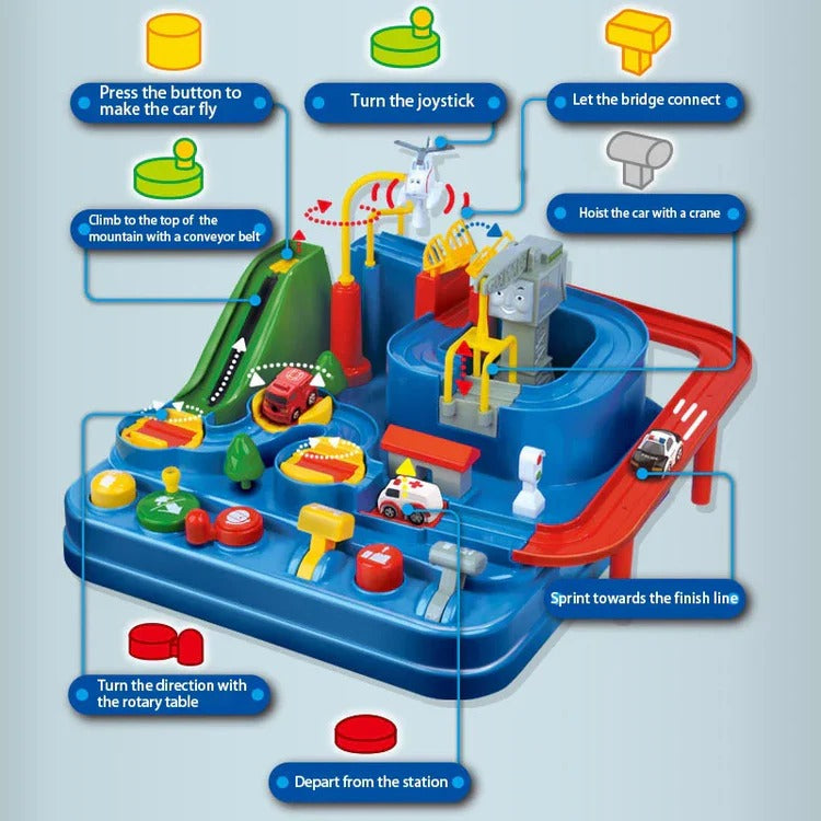 Children's Mechanical Vehicle Track Game - alternate angle