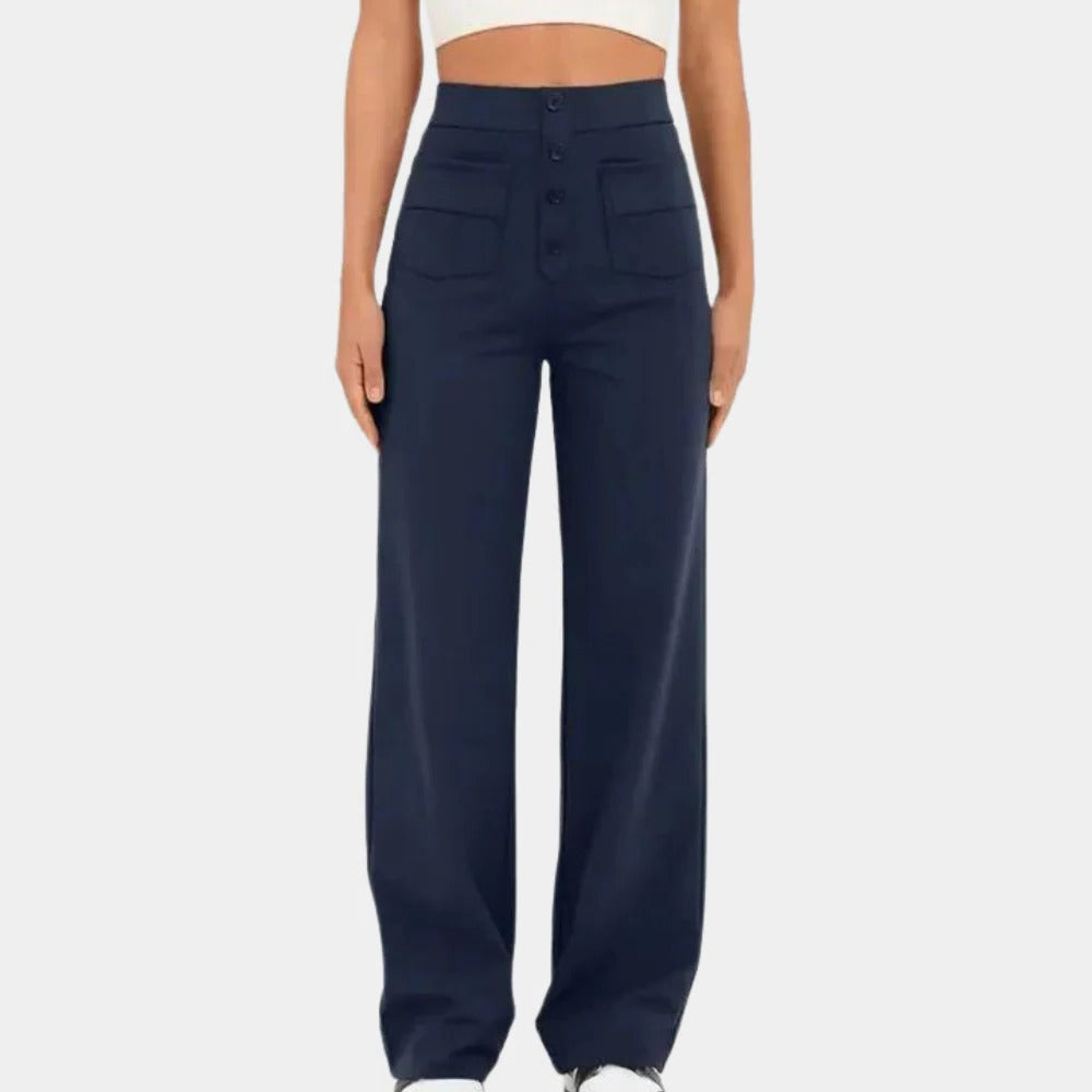 Casual High Waisted Women's Trousers - alternate angle