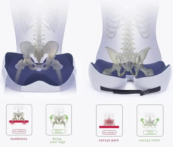 Adjustable Memory Foam Sit Bone Relief Seat Cushion - detail